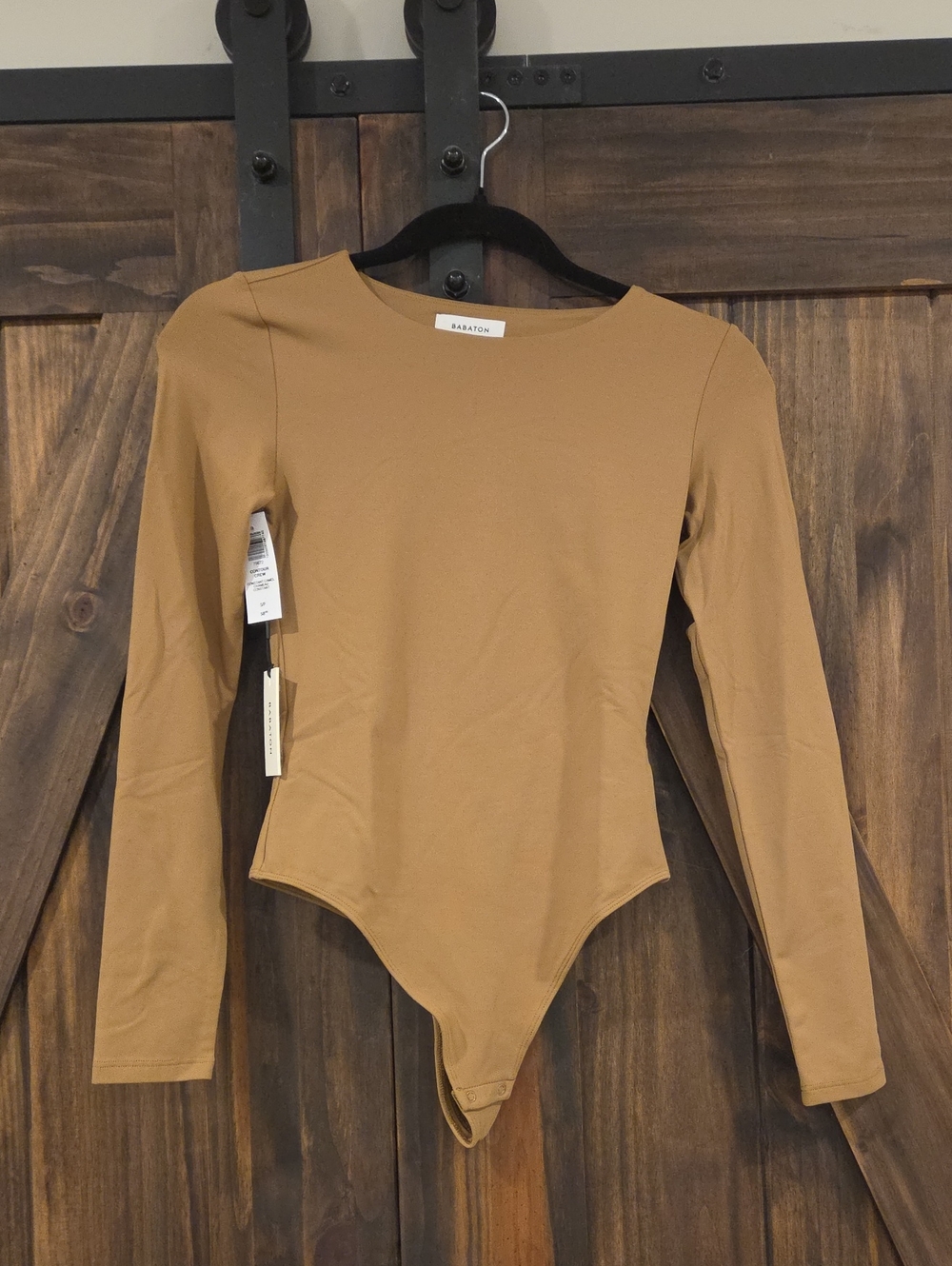BABATON Kids Long-Sleeve One-Piece Bodysuit in Camel
